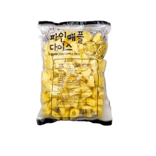 냉동 파인애플다이스 청크 열대과일, 1개, 1kg