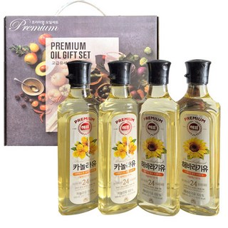 고급형 프리미엄오일 7종1택 /해표/롯데/명절선물세트 4개 500ml 상품 이미지