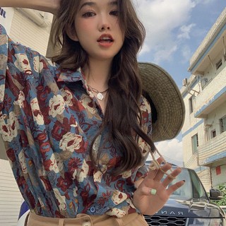 YioYcc 블라우스 빈티지 루즈핏 하와이안 셔츠