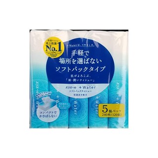 소프트팩 타입 일제 에리에르 플러스 워터 보습 성분 함유 5개 팩 240매 120쌍 화이트