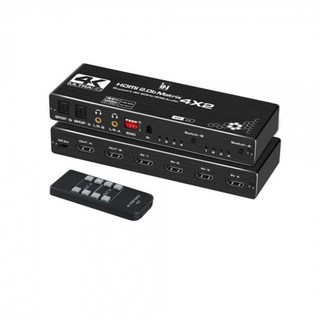 4k HDMI 4대2 매트릭스 영상 화면 분배기, 블랙, 1개