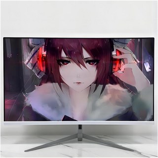 CHUBAN 울트라 내로우 베젤 데스크탑 모니터 UHD IPS 패널 호환 DP3840 2160 27 인치 4k 8 비트, 02 straight white 60Hz, 05 EU 플러그, 01 빠른