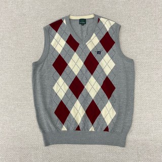 KK47 헨리코튼 아가일 패턴 니트 베스트 조끼