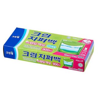 일회용백 1P 10매 900ml 지퍼백 액상 스탠딩 크린 주방 랩 크린랲 SG-4DE03-213, 1개