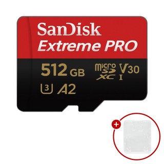 샌디스크 마이크로SD카드 Extreme PRO 익스트림 프로 SDSQXC + SD카드 케이스, 1개, 512GB