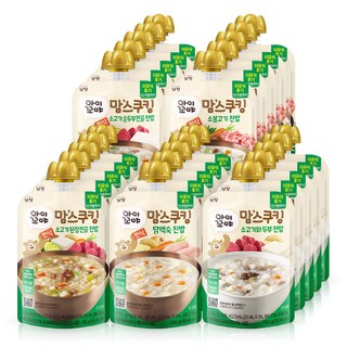 남양 아이꼬야 맘스쿠킹 이유식 100gx25개 혼합구성 맛별 5개씩(12개월), 소고기두부5+닭백숙5+된장전골5+소불고기5+순두부5, 100g, 25개