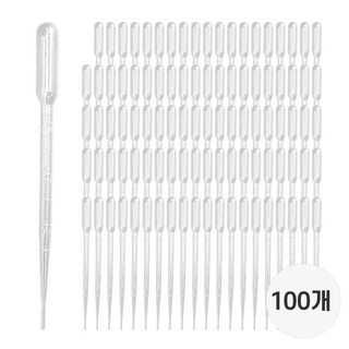 삼팔공스튜디오 일회용 스포이드 피펫 소분용 어항 수조 청소용 실험용, 100개, 3ml