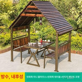 통나무정자 사용 모습