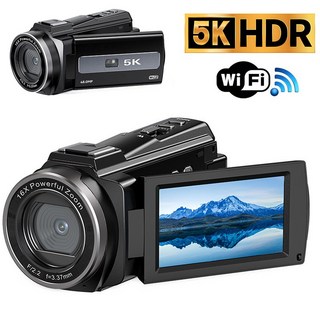 EMITAIM 5K 캠코더 고화질 디지털 카메라 IPS 터치스크린 DV 비디오 레코더 비디오 캠코더 wifi 16x 줌, HDV-255K-Pro