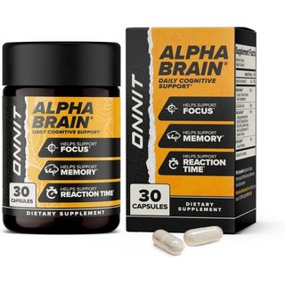 ONNIT 온닛 알파 브레인 누트로픽 포커스 캡슐 기억력 정신적 명료성 인지적 지원 뇌 보충제 L테아닌 비타민 B6 휴퍼진 A 30 카운트, 1 Count (Pack of 30) 대표 이미지 - 뇌영양제 추천