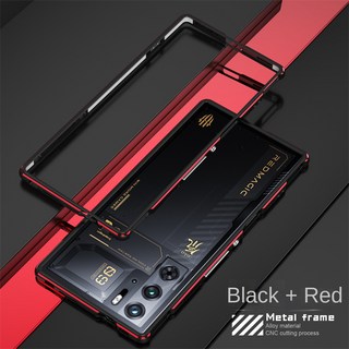 ZTE Nubia Red 매직 10 Pro 케이스 Red매직 케이스 보호 용 초슬림 알루미늄 메탈 범퍼 프레임, 04 Black Red, 01 Red 매직 10 Pro, 01 Metal, 1개