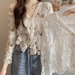 쉬즈미스 하프 슬리브 글리터 가디건