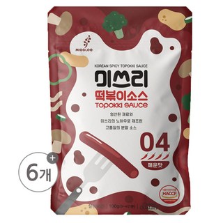 미쓰리 떡볶이 소스 04매운맛, 100g, 6개