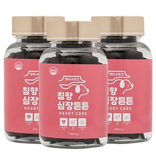 댕이수랏간 강아지 심장영양제 기관지 호흡기 노견 기침 침향 심장튼튼 100g, 99정, 심장/간, 3개