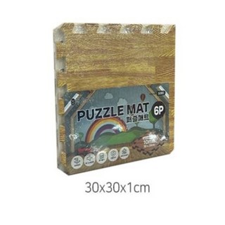 놀이방매트 나무무늬다크 30X30X1CM (라이트/6개입) 충격흡수 바닥쿠션매트 거실매트 퍼즐매트