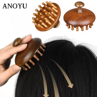 아노유 원목 두피괄사 복부 승모근 마사지 괄사빗 보관파우치 증정, 28개돌기 원목, 1개