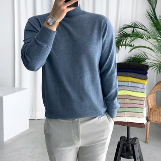 룩플레인 부드러운 소프트 메이드 겨울 반폴라 니트