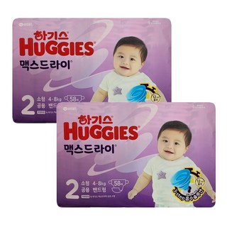 하기스 NEW 맥스드라이 밴드형 남여공용, 2단계, 116매