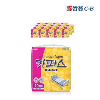 [쌍용C&B] 키퍼스 안심깔개매트 10P 성인용 기저귀, FREE(onesize), 10개입, 4개