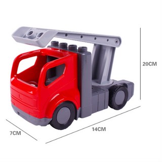 듀플로 자동차 수레 비행기 탈것 큰블럭 호환 피규어 모음, 26. 빨강 사다리차, 1개