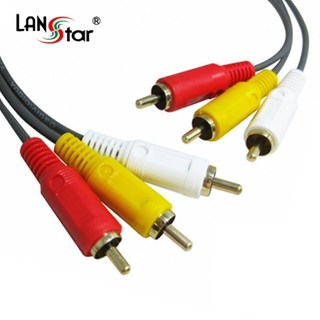 LANstar 3RCA 수수 컴포지트 케이블 15M LS-3RCA-MM-15M, 1개