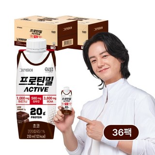 그린비아 프로틴밀 액티브 초코 단백질음료, 36개, 250ml