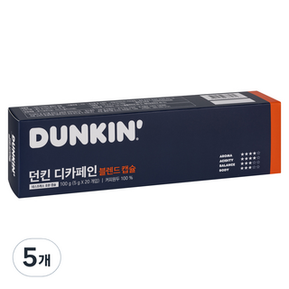 던킨도너츠 디카페인 블렌드 캡슐커피, 5g, 20개입, 5개