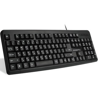 앱코 저소음 풀배열 멤브레인 108키 키보드, 오트밀, MK108