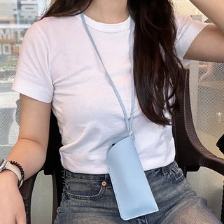 안경 파우치 파스텔 슬림 가죽 목걸이 휴대용 선글라스 케이스