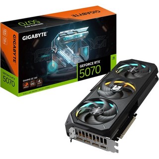 기가바이트 Gigabyte 지포스 RTX 5070 게이밍 OC 12G 그래픽 카드 12GB 192비트 GDDR7 PCIe 5.0 WINDFORCE 쿨링 시스템 GV-N5, 기가바이트 Gigabyte 지포스 RTX 5070 게이
