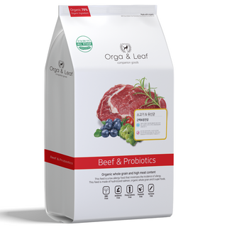 오가앤리프 유기농 애견 가수분해 피부 알러지 눈물 관절 강아지 사료 소고기&유산균, 소, 2kg, 1개