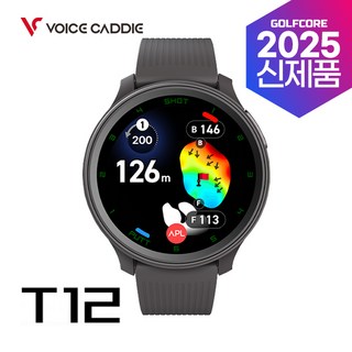 [25년형]보이스캐디 T12 시계형 골프거리측정기, 블랙