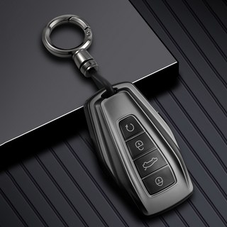 HAKO 메탈릭 차키케이스+키홀더 (르노호환), S-04, 다크그레이