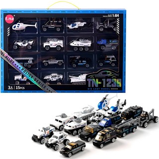 Keyzus Gogo 金屬迷你警車玩具 15 件套, 警車