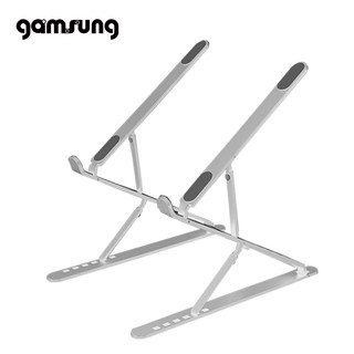 감성공장 접이식 15단 노트북 거치대 커브드 알루미늄 휴대용, 15단 커브드 실버