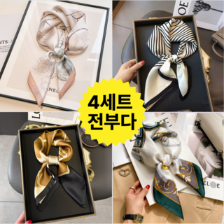 벚꽃소녀 사계절용 플라워 여성 실크 스카프