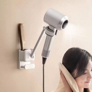 에스위두 무타공 각도조절 자바라 수납형 강력접착 드라이기 거치대, 1개, 화이트 에스위두 무타공 각도조절 자바라 수납형 강력접착 드라이기 거치대, 1개, 화이트