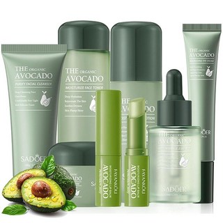 ECOSMETICS 1자 빗 EMAX 225404 - 1개 선물세트/키트 21 7피스 아보카도 스킨 케어 키트 스킨 케어 선물 세트 페이셜 클렌저 토너 로션 페이스 세럼 페이스 크림 아이 크림 수분 공급 피부용 립밤 안티에이징 스킨 여성용, 7피스 아보카도 스킨 케어 키트, 스킨 케어 선물 세트, 1개