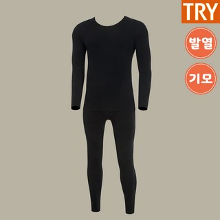 트라이 기능성 발열 내의 히트업 기모 남자 내복 상하세트