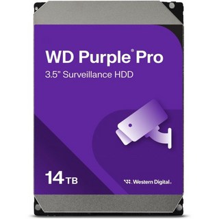 웨스턴 디지털 24TB WD 퍼플 프로 감시 내장 하드 드라이브 HDD SATA 6Gb/s 512MB 캐시 3.5인치 WD240PURP, 14TB