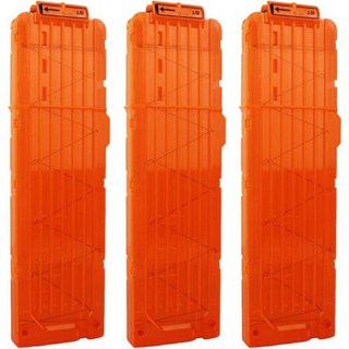 TSINERF 빠른 재장전 총알 클립 탄창 클립 Nerf n-Strike 엘리트 블래스터 투명 주황색 18 다트 3 팩, 1) 3PCS, 3개