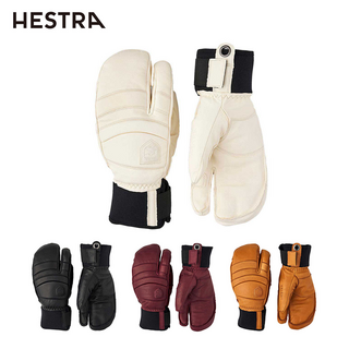 헤스트라 HESTRA 스키 글로브 폴 라인 3 핑거 스노우보드 겨울 스포츠 패딩 삼지 장갑, 보르도, 1개