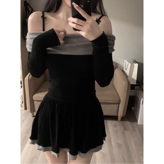YioYcc 고퀄리티 플리츠 셔츠형 원피스 섹시 리본 나시