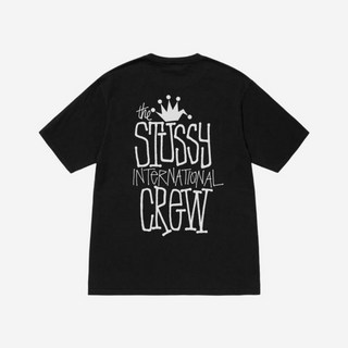 Stussy 스투시 크라운 인터내셔널 피그먼트 다이드 티셔츠 블랙