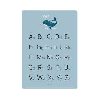 네임플러스 네플 학습용 방수 포스터 한글 알파벳 숫자 벽그림 포스터, A3, 블루