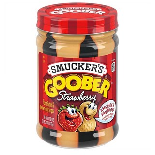 Smucker's 스머커즈 구버 스트로베리 피넛 버터 18oz(510g) 3팩, 510g, 3개