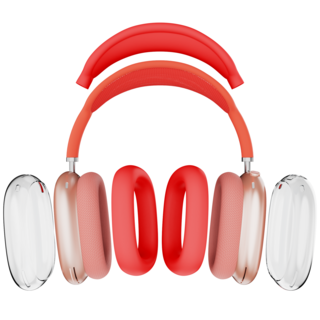 가꼬싶다 에어팟 맥스 올인원 케이스 세트, 9번 투명/레드/레드