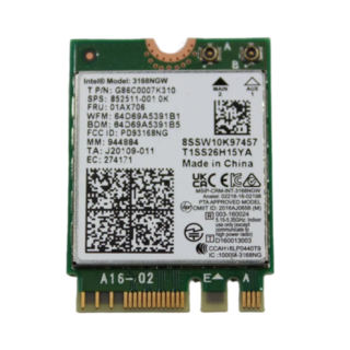 인텔 인텔 AC3168 무선랜카드 Wi-Fi 5 블루투스, 안테나 및 외장 연결선포함