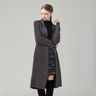뮬리 울 블렌디드 숄카라 여성 니트 코트