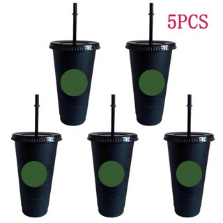 머그컵 법랑컵 맥심 투명 플라스틱 700ml pp 물 컵 커피 컵 레모네이드 컵 재사용 가능한 컵 뚜껑 및 빨대 텀블러 매트 머그, 3-5pc